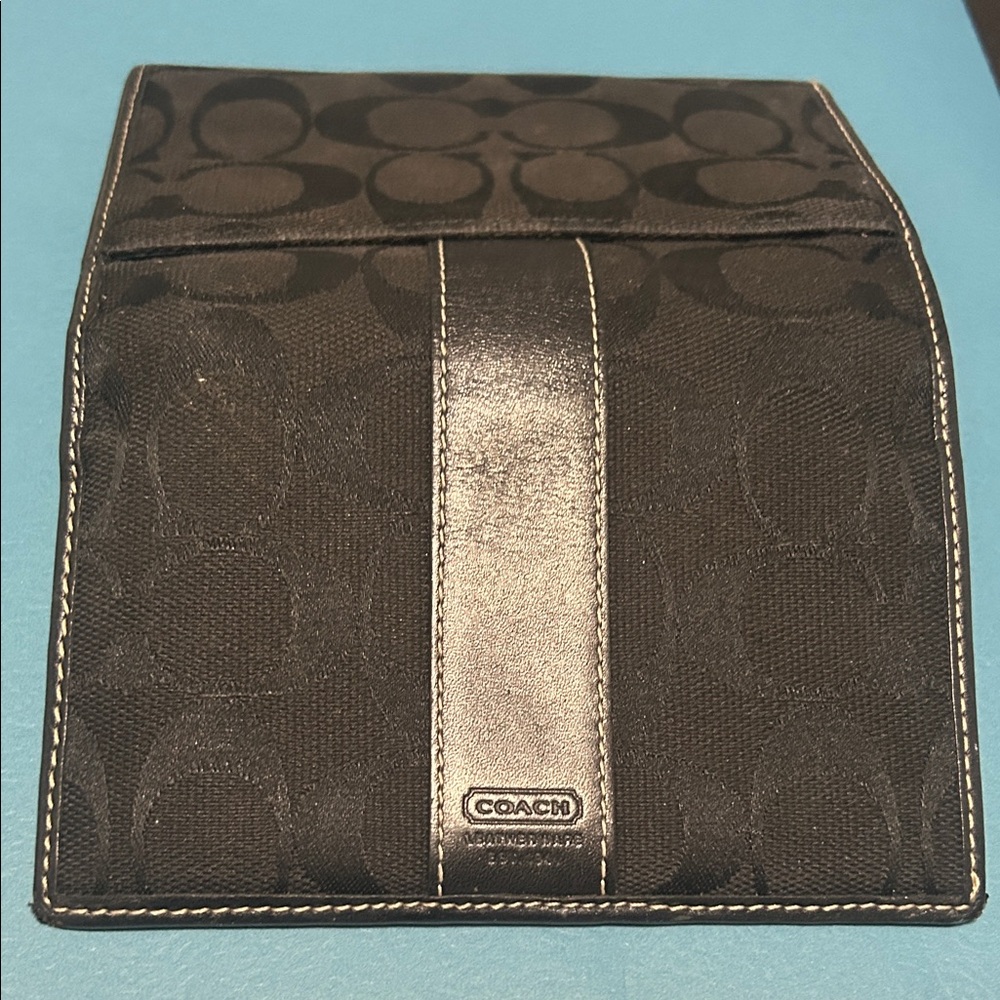 Coach Black and Silver Signature Pouch